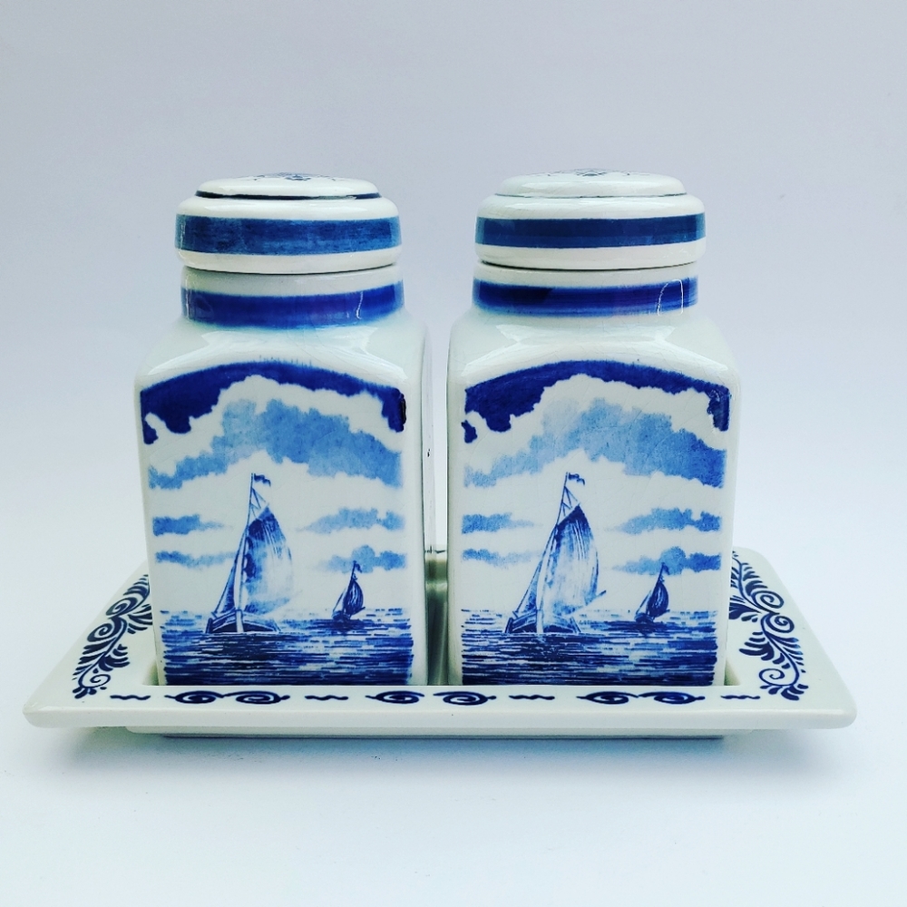 Delft Blauw Handpainted Spice Canister Set